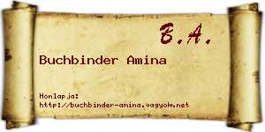 Buchbinder Amina névjegykártya